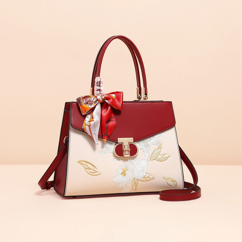 Women's Chinese Style Embroidery Red Mother Wedding Women's Messenger Bag