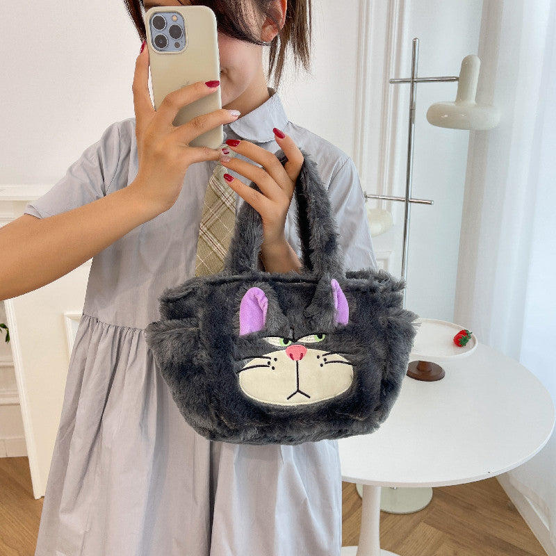 Plush Heart Cute Stitch Lucifer Cat Shoulder Bags
