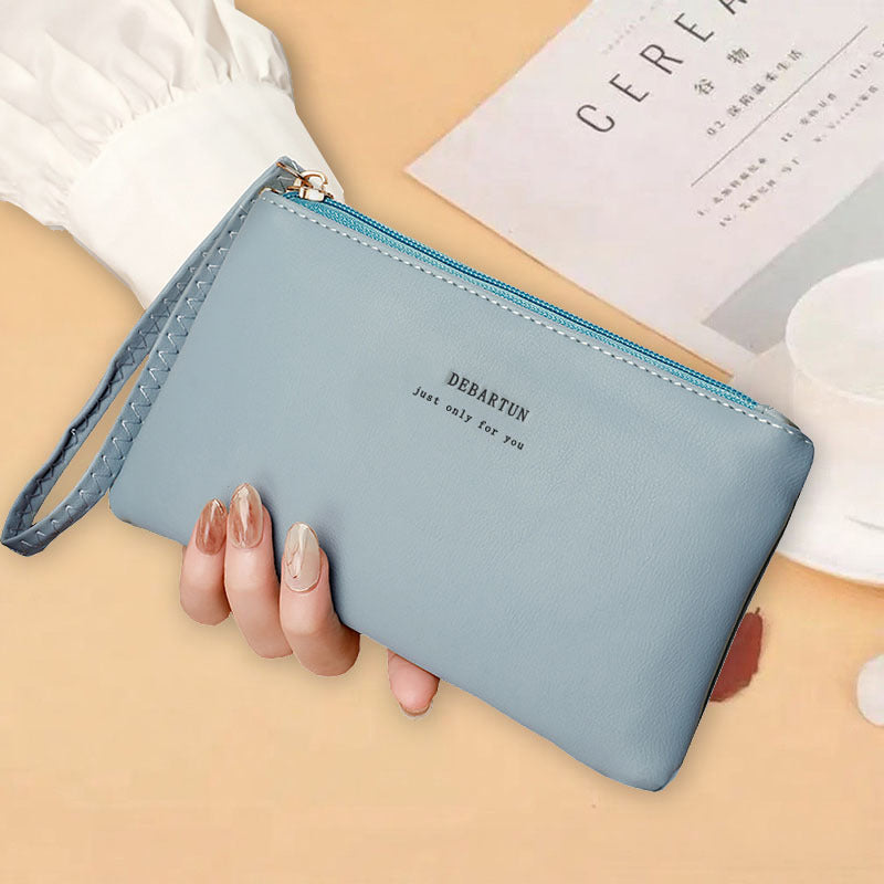 Women's Simple Zipper Clutch Trendy Long Large Ladies Wallet