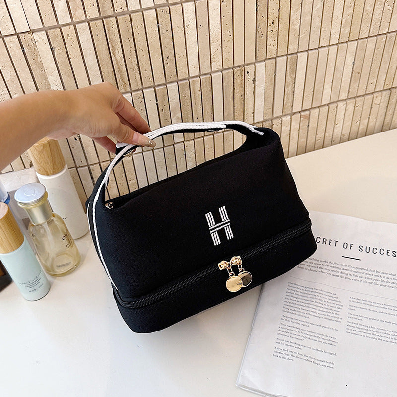 Capacity Portable Storage Double Layer Lunch Makeup Bag
