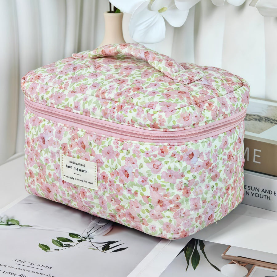Large Capacity Portable Polyester Cotton Thickened Makeup Bag