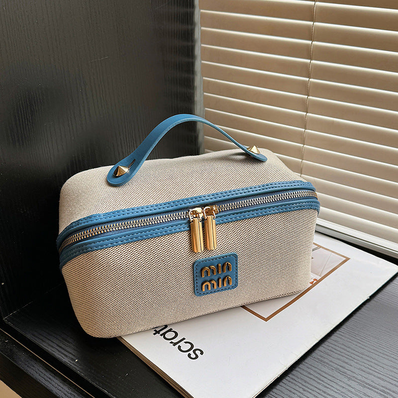 Retro Tile Large Capacity Portable Cosmetics Storage High-grade Makeup Bag