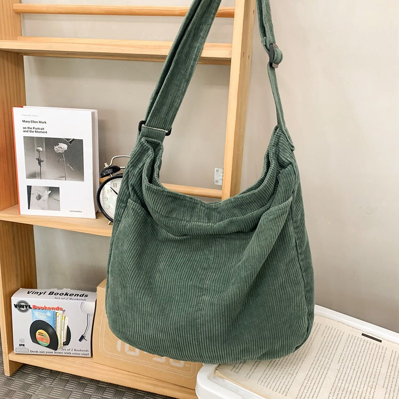Style Large Capacity Corduroy Idle College Women's Messenger Bag