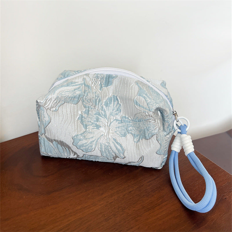 Jacquard Wrinkle Texture Large Capacity Portable Liner Skin Care Bags