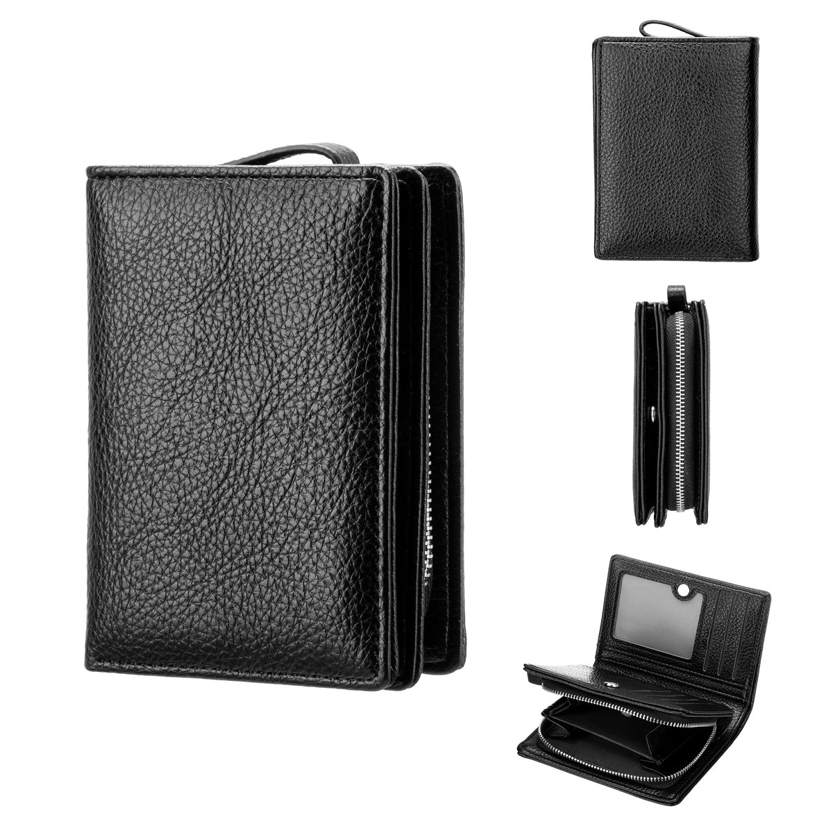 Women's Color Lychee Pattern Multiple Slots Soft Leather Ladies Wallet