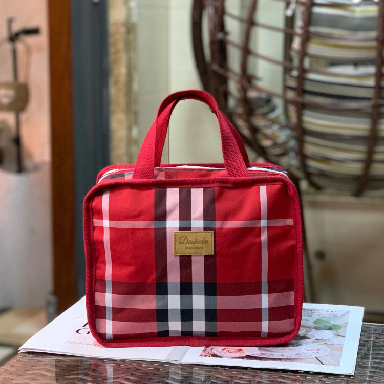 Women's Plaid Lunch Box Mom Hand Carrying Snack Cosmetic Bags