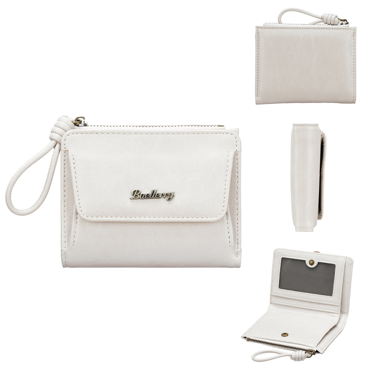 Women's Short Style Fashion Solid Color Zipper Coin Purses