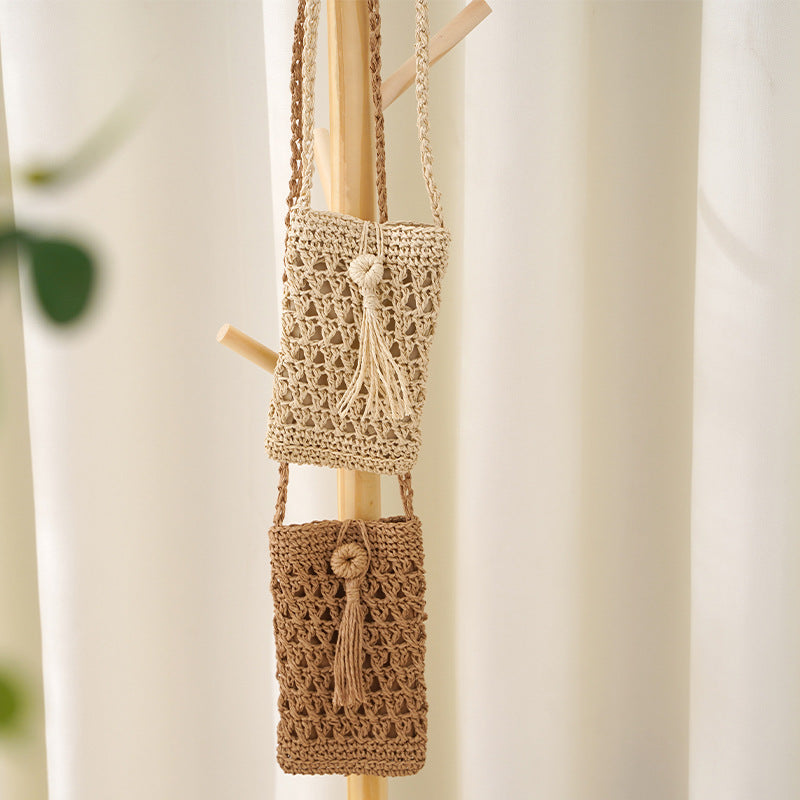 Women's Handmade Straw Simple Fashion Woven Mobile Women's Shoulder Bag