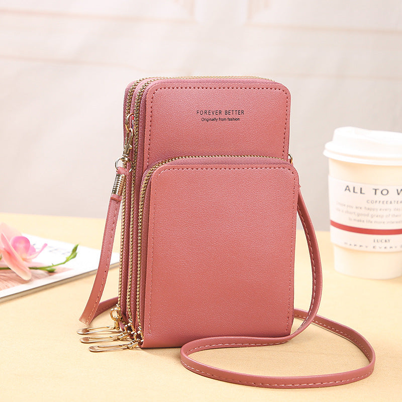 Women's Large Capacity Solid Color Fashion Simple Touch Phone Bags
