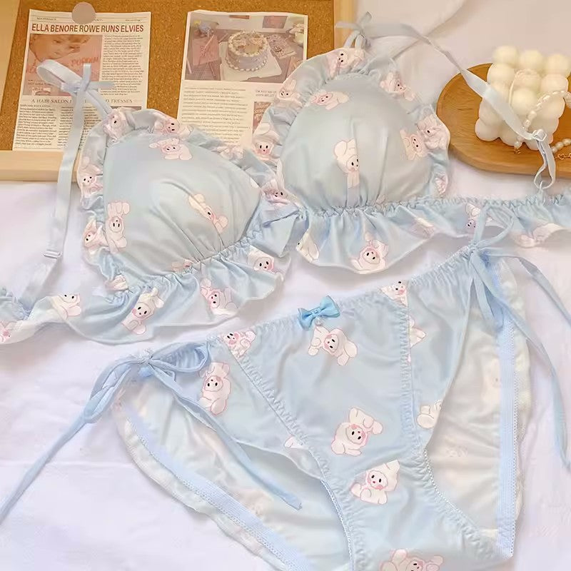 Breast Triangle Cup Cartoon Cute Pure Lingerie Sets