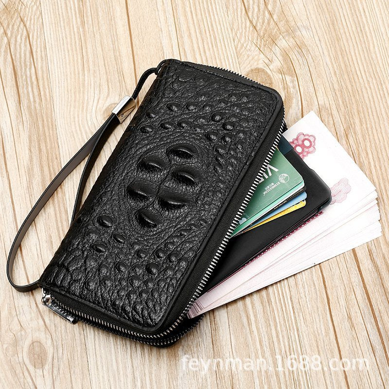 Men's Clutch Long Zipper Crocodile Large Capacity Men's Wallets
