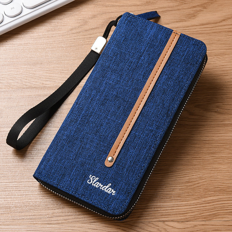 Men's Canvas Long Large Capacity Korean Style Men's Wallet