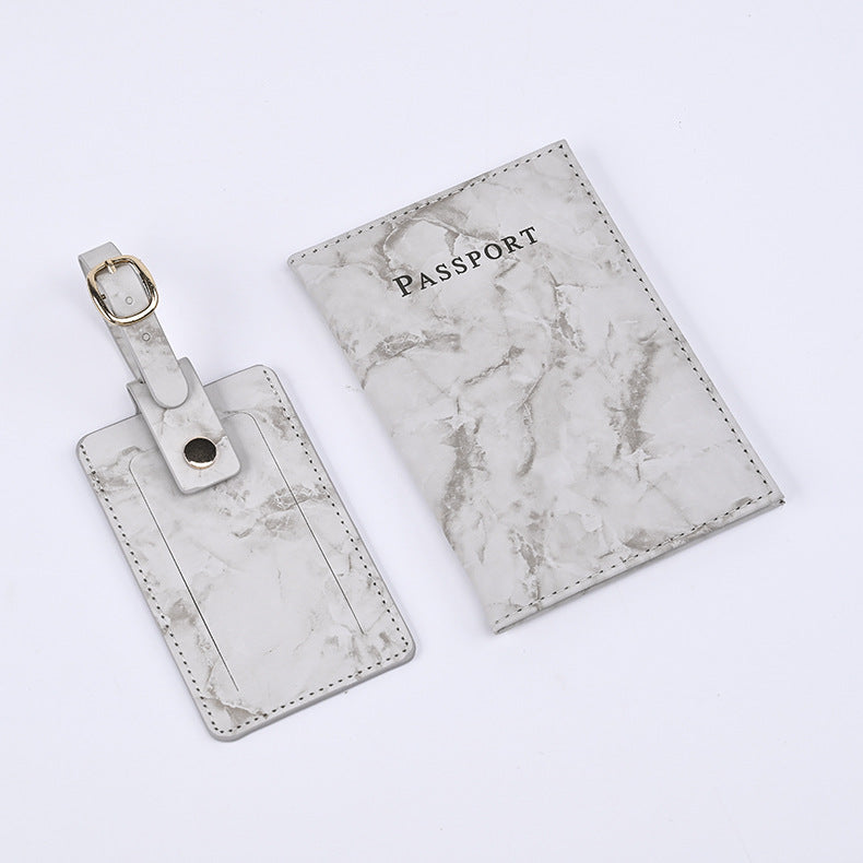 Colorful Marble Passport Cover Boarding Pass Card Holder