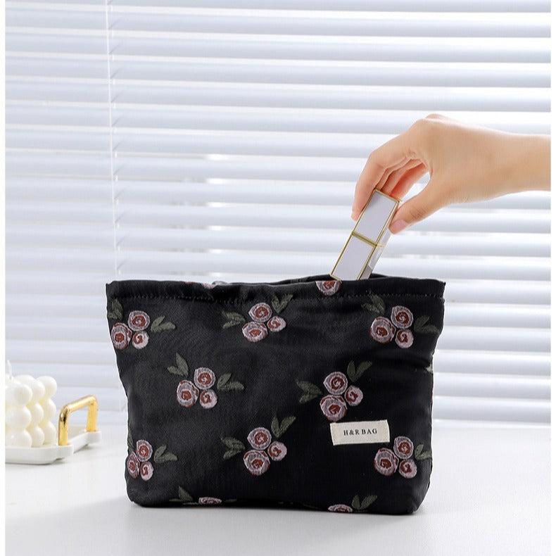 Embroidery Hand-held Portable Canvas Storage Skin Handbags