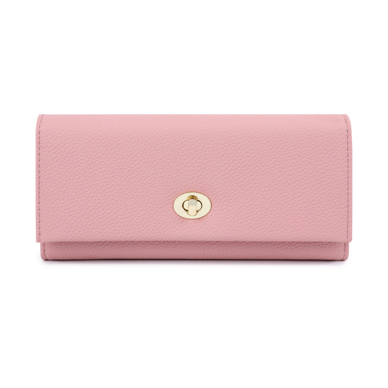 Women's Lychee Pattern Classic Elegant City Three Ladies Wallets