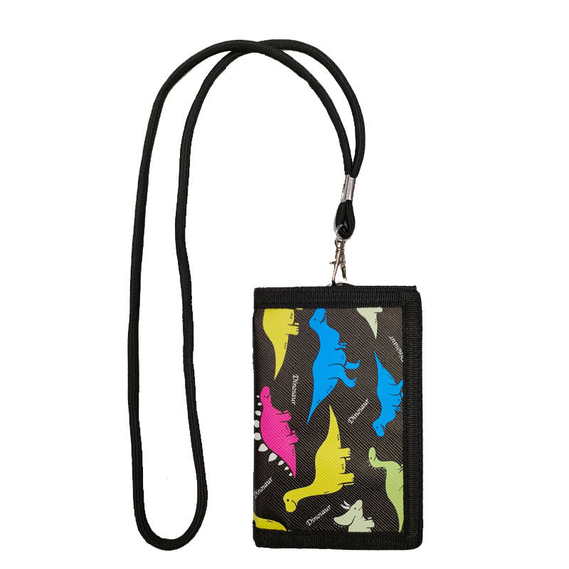 Lanyard Cartoon Animation Unicorn Gift Folding Men's Wallets