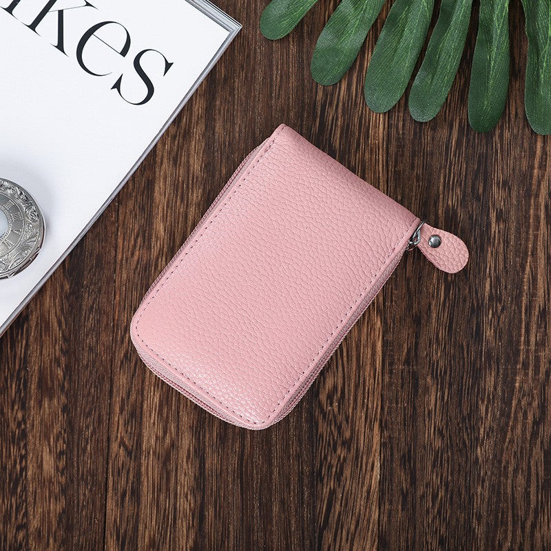 Women's & Men's Cowhide Expanding Multiple Slots Large Capacity Clamp Card Holder