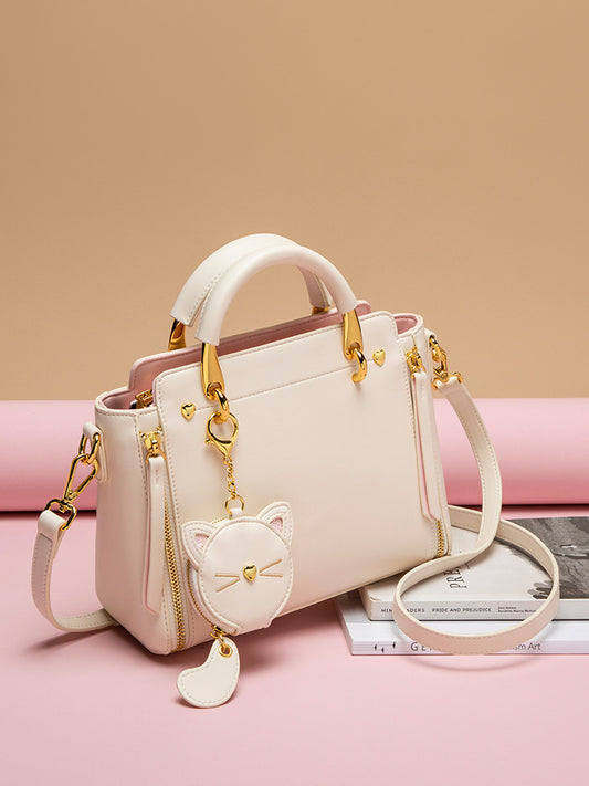 Women's High Quality Cat Genuine Leather Soft Handbags