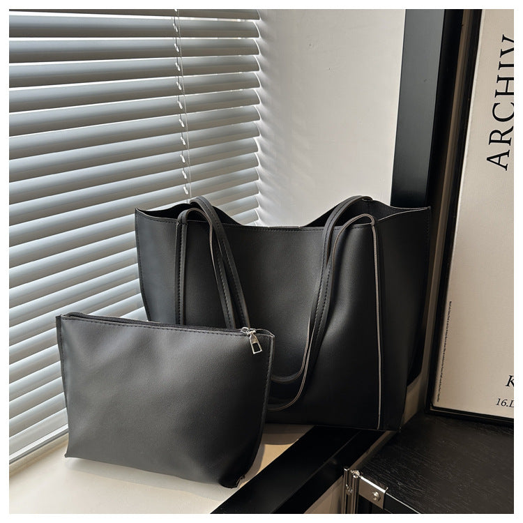 Women's Capacity Fashion Solid Color Graceful Commuter Women's Shoulder Bag