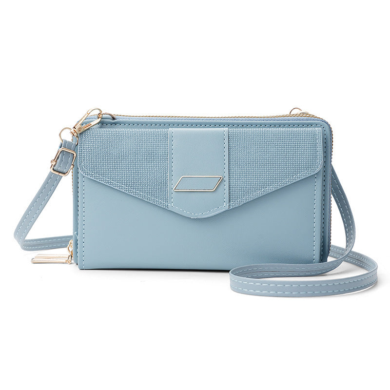 Women's Mobile Long Korean Style Double Zipper Large Phone Bags