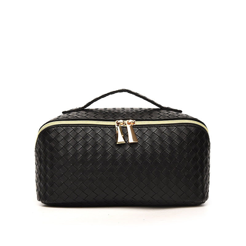 Woven Pattern High-grade Simple Large Capacity Storage Portable Tile Makeup Bag
