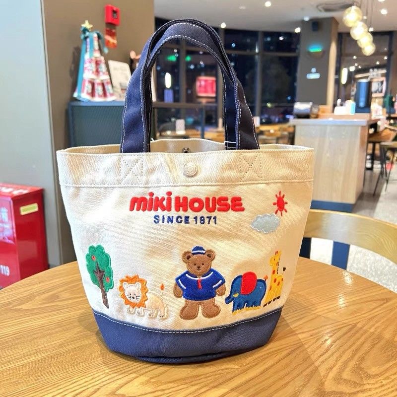 Thick High Quality Canvas Cartoon Letter Lunch Handbags
