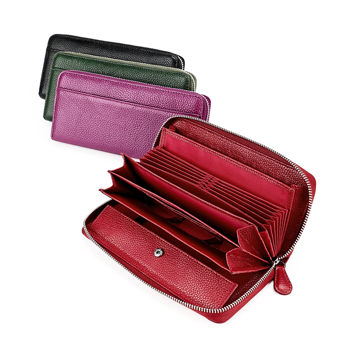 Women's & Men's Fashion Organ Clutch Zipper Change Long Ladies Wallet