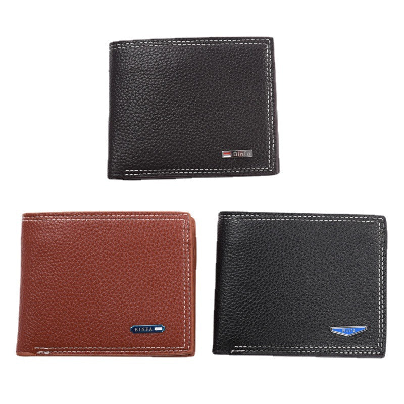 Men's Business Multiple Slots Leather Waterproof Horizontal Men's Wallets