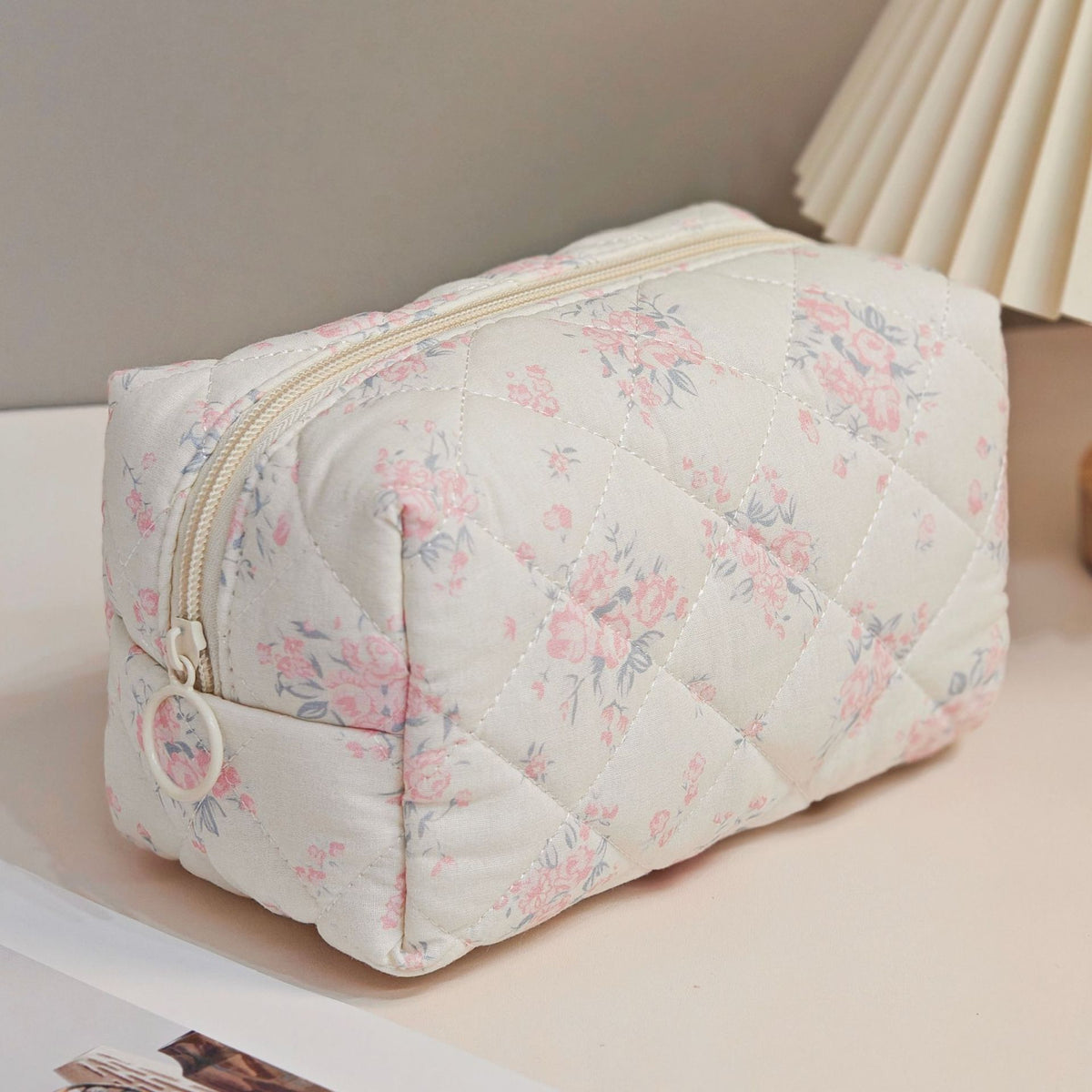 Bear Printing Vertical Large Capacity Portable Pillow Cosmetics Makeup Bag