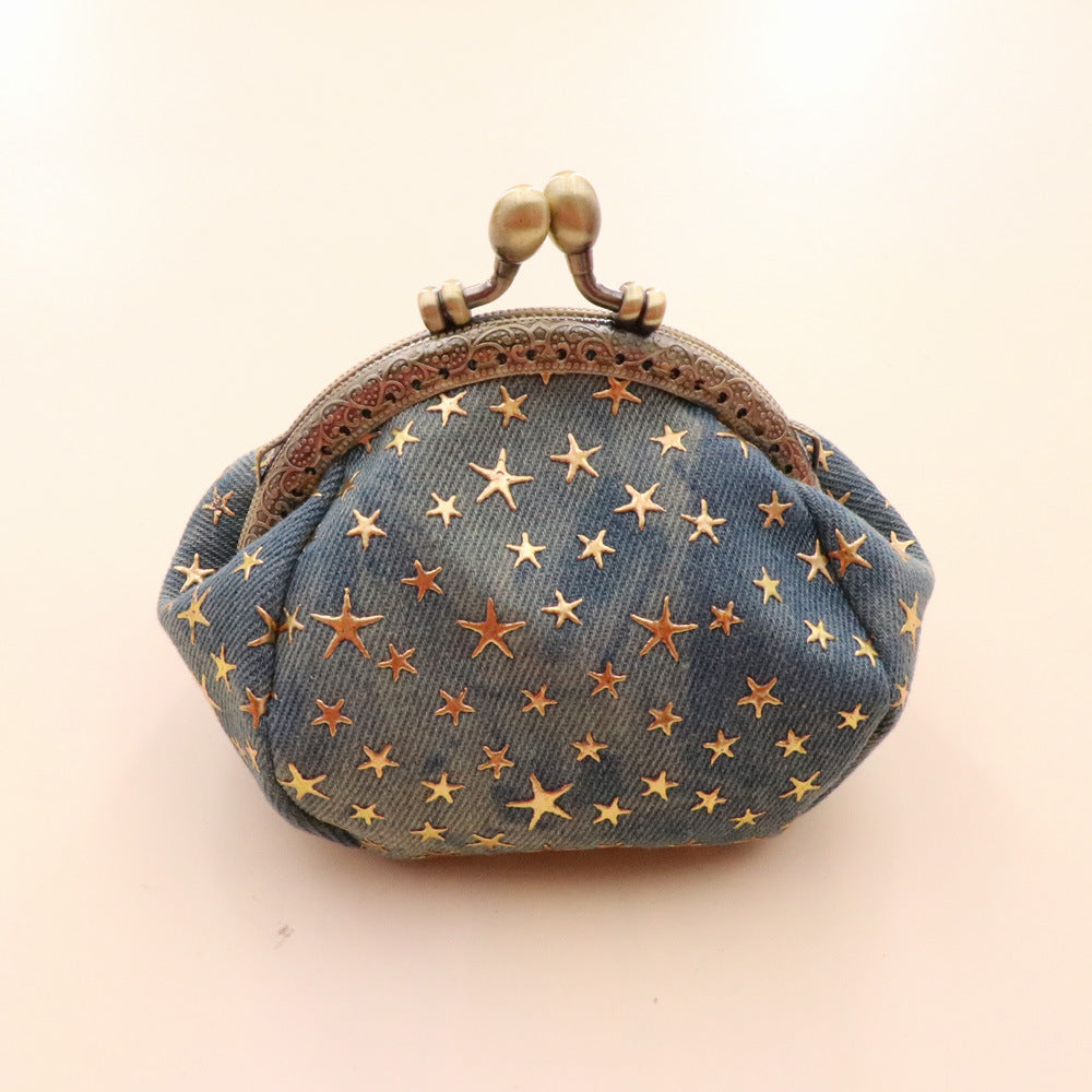 Women's Denim Cloth Vintage Handmade Finished Coin Purses
