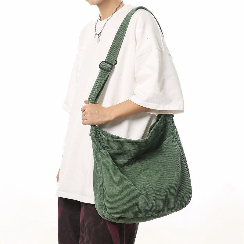 Style Large Capacity Corduroy Idle College Women's Messenger Bag