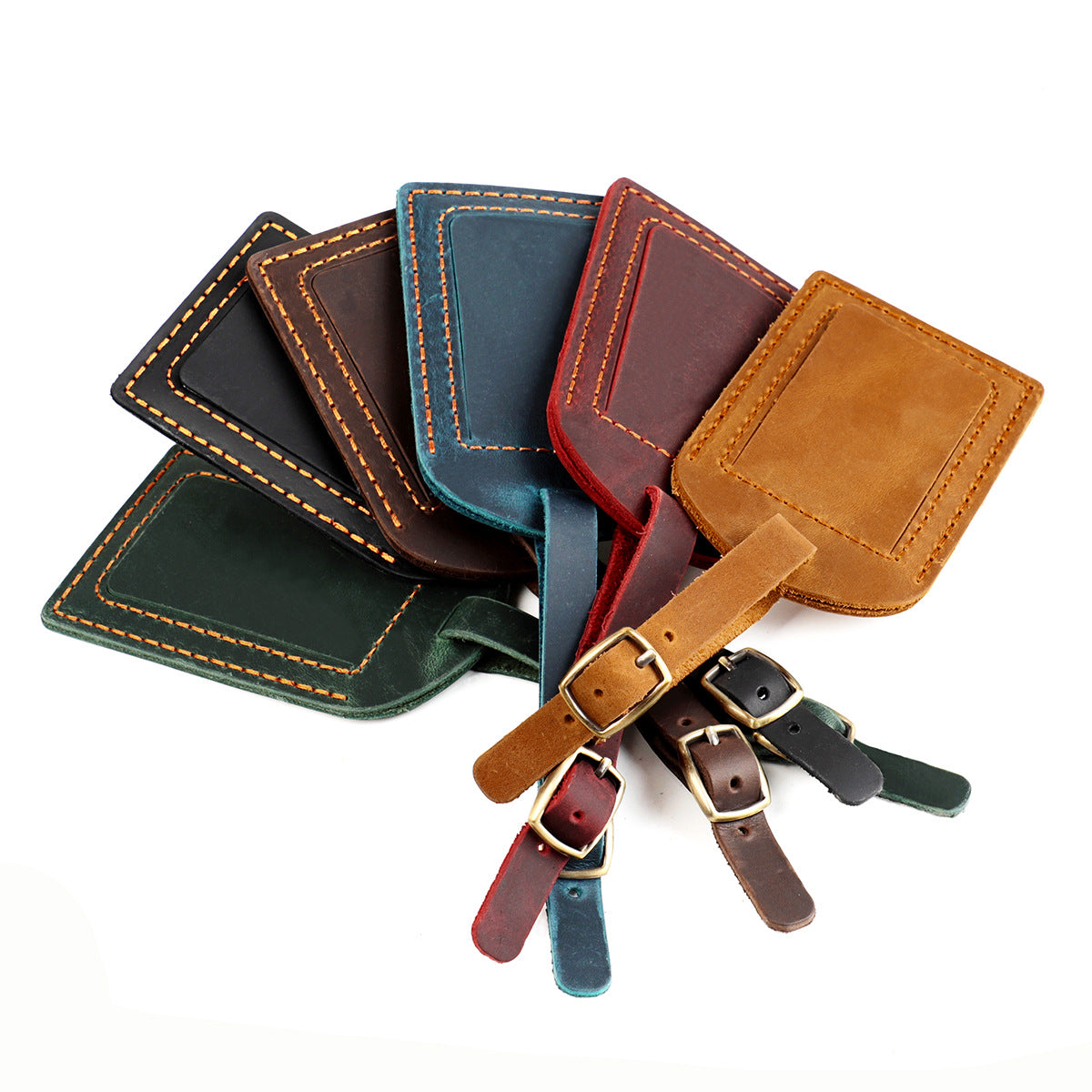 Horse Leather Cover Aircraft Consignment Boarding Pass Card Holder