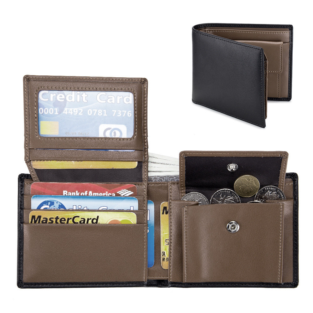 Men's Genuine Leather Short Soft Cowhide Trifold Men's Wallets