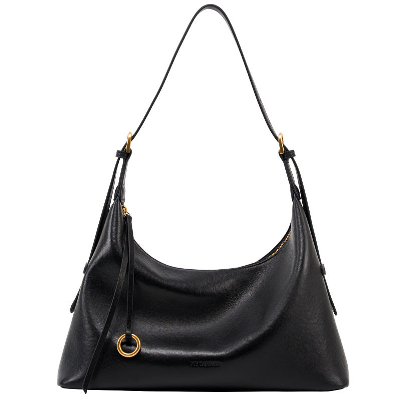 Women's Top Layer Vegetable Tanning Leather Underarm Large Bags