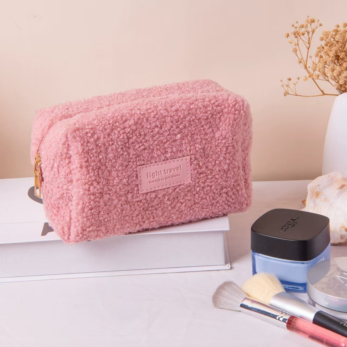 Plush Nordic Portable Skin Care Toiletry Storage Cosmetic Bags