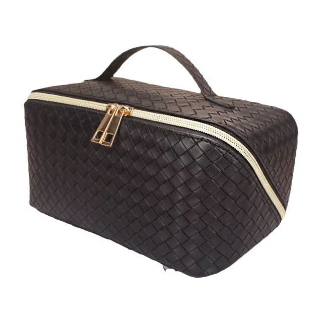 File Pillow Large Capacity Woven Pattern Portable Storage Waterproof Makeup Bag
