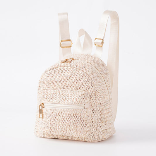 Women's Simple Street Trendy Straw Fashionable Woven Backpacks
