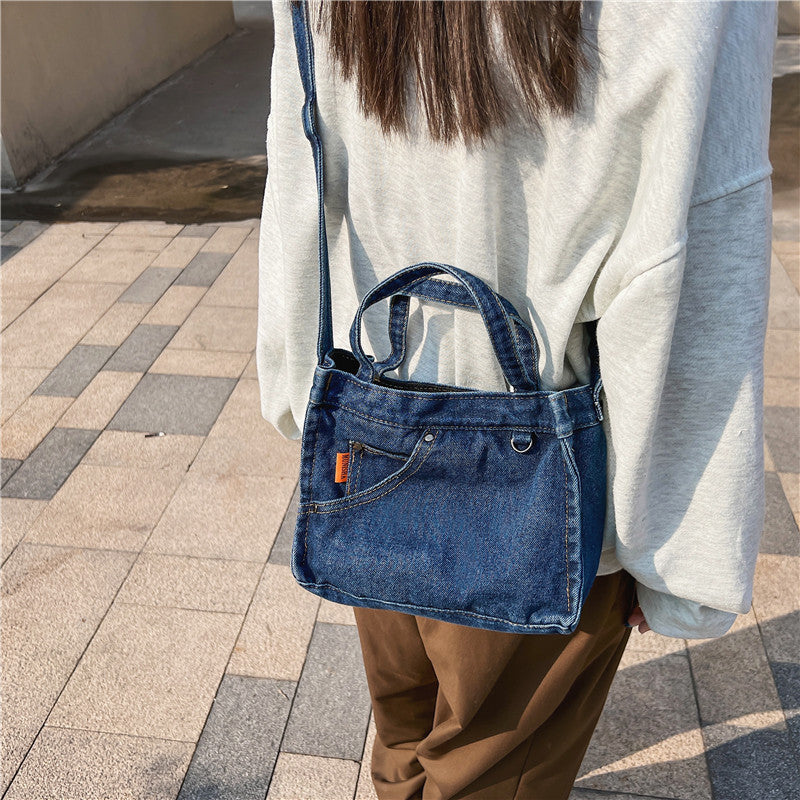 Women's Exquisite Washed Jean Literary Style Personalized Women's Messenger Bag