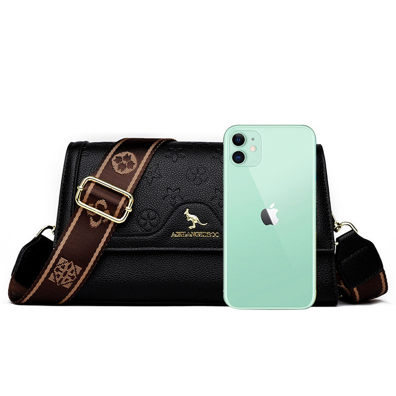 Women's Fashion Simple Portable Embossed Soft Leather Women's Shoulder Bag