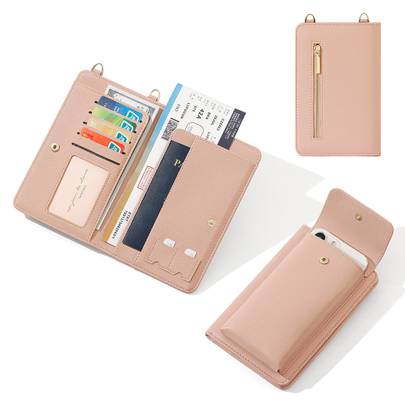 Women's Simple Large Capacity Mobile Passport Portable Certificate Storage Phone Bags