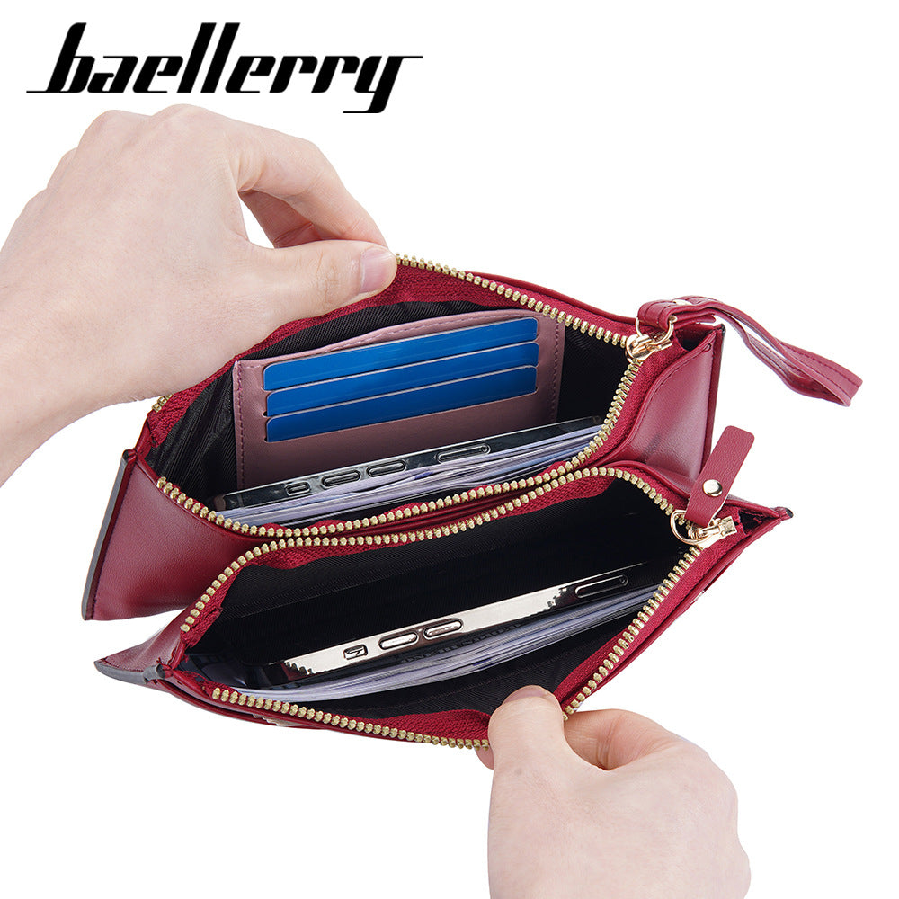 Women's Long Double Zip Clutch Mobile Card Holder