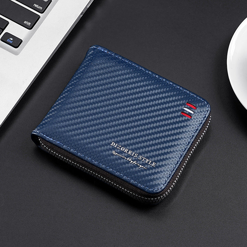 Men's Fashion Carbon Fiber Pattern Special Large Men's Wallet