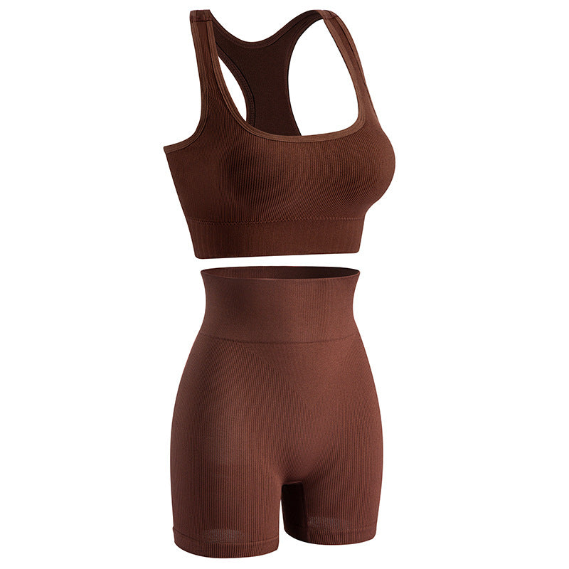 Work Back Seamless Knitted Belly Contracting Shorts Lingerie Sets