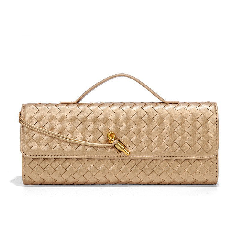 Women's Woven Baguette Fashion Horizontal Clutch Organ Bags