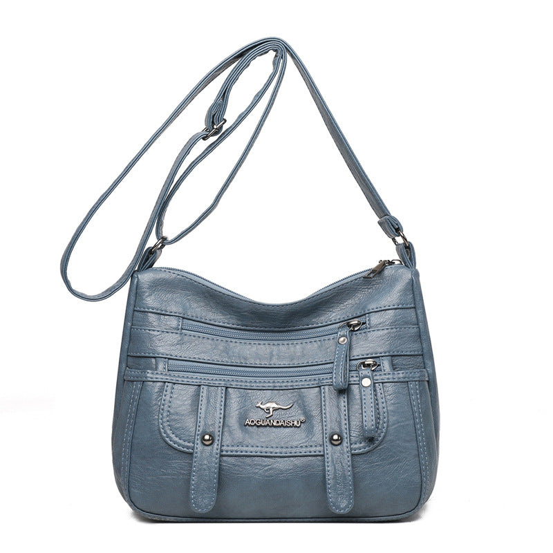 Women's Soft Leather Textured Fashion Large Capacity Shoulder Bags