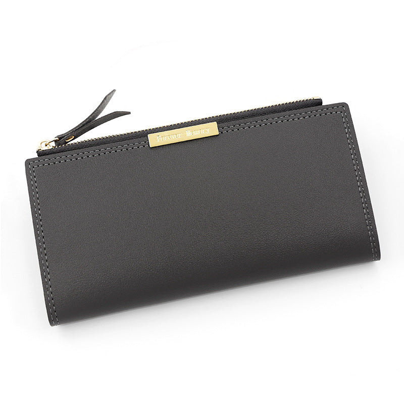 Women's Korean Long Multiple Slots Two-fold Clutch Thin Coat Ladies Wallet