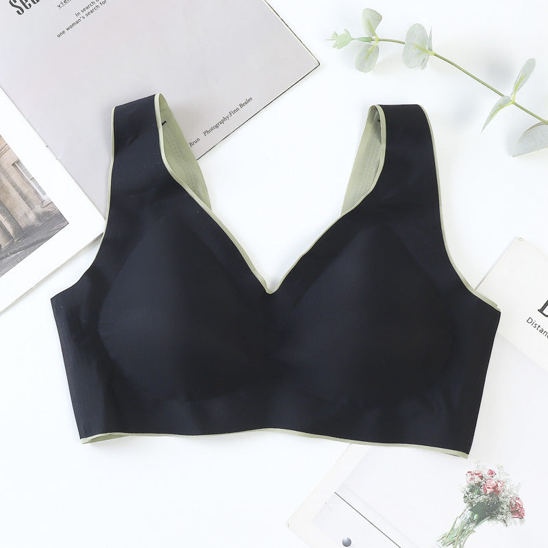 Women's One-piece Ice Silk Seamless Wireless Sleep Everyday Bras