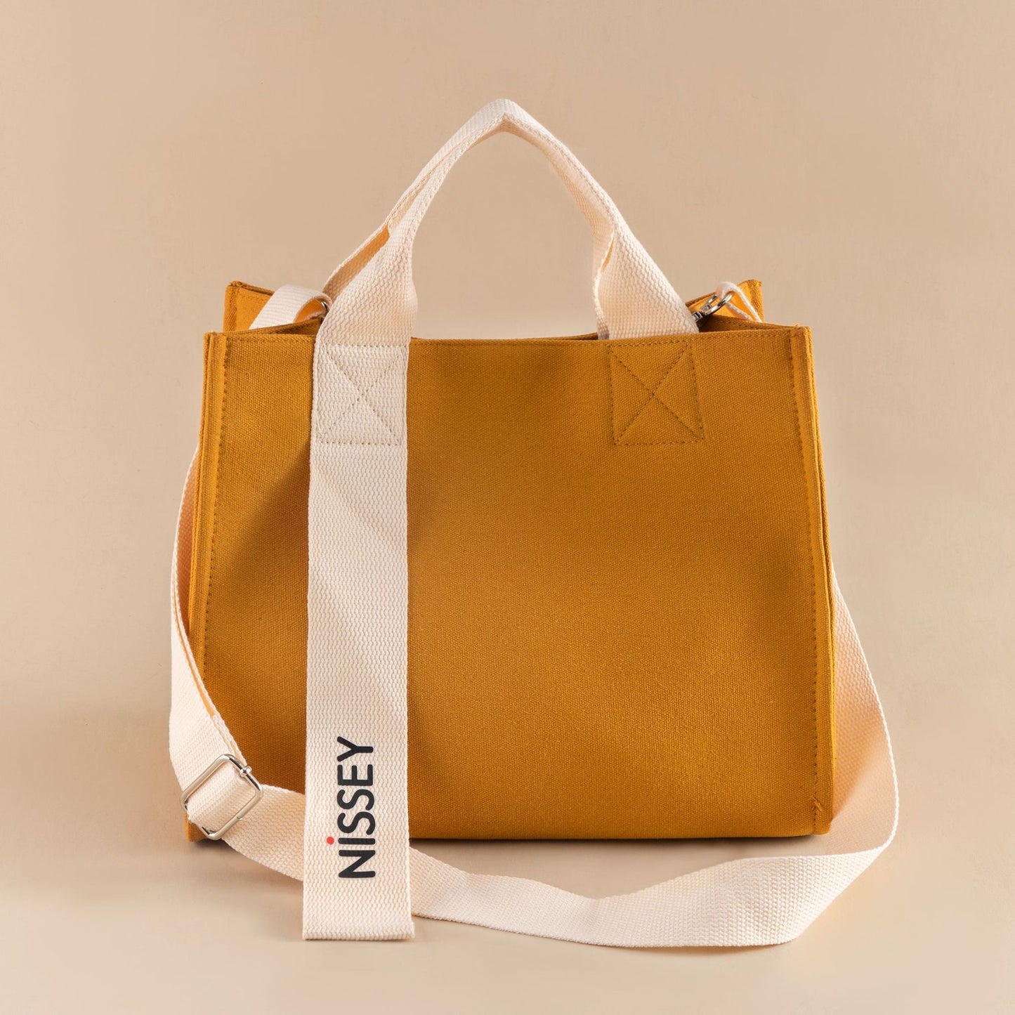 Ribbon Contrast Color Canvas Class Large Handbags