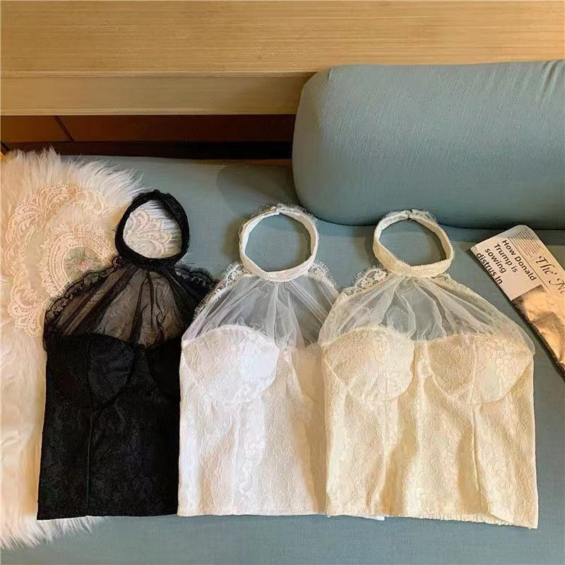 Women's Shaping Padded Pleated Suspender Vest Outer Tanks Camis