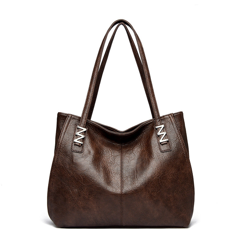 High Sense Soft Leather Mother Large Women's Shoulder Bag